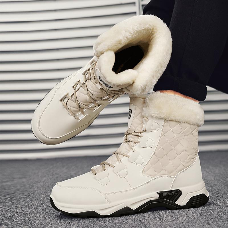 Herren Winter Schneestiefel Damen Warme Wanderstiefel Unisex Langlebige Outdoorstiefel für Paare Übergröße