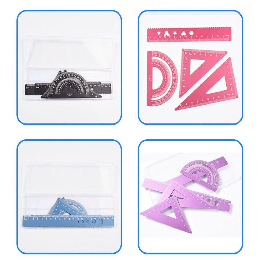 Multifunktionaler Dreieckswinkelmesser Aluminiumlegierung Schreibwarenset 2024 Lineal Student