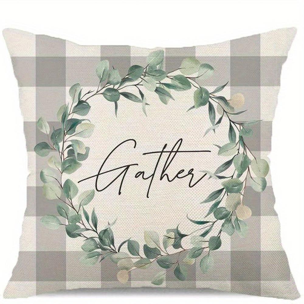 

Rustic Greenery & Floral Farmhouse Pillow CoversLiving room sofa cushion cover, soft and comfortable, bedroom room decoration 45x45cm-1pcs