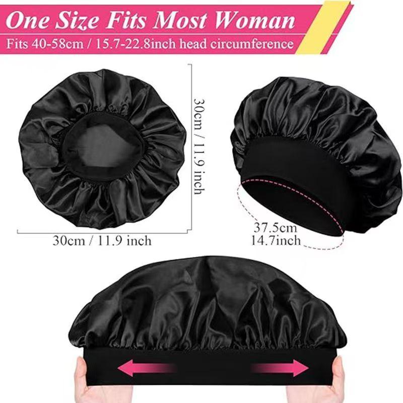 European and American Fashionable Women's Sleep Cap, High Elasticity Cap, Postpartum Hair Care Cap, Satin Wide Edge Sleep Cap