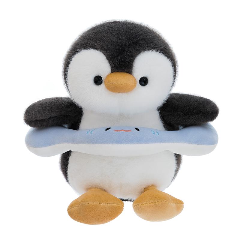 Penguin Plush Toy Cartoon Swim Ring Pillow for Children