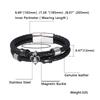 European & American Men's Woven Leather & Stainless Steel Bracelet