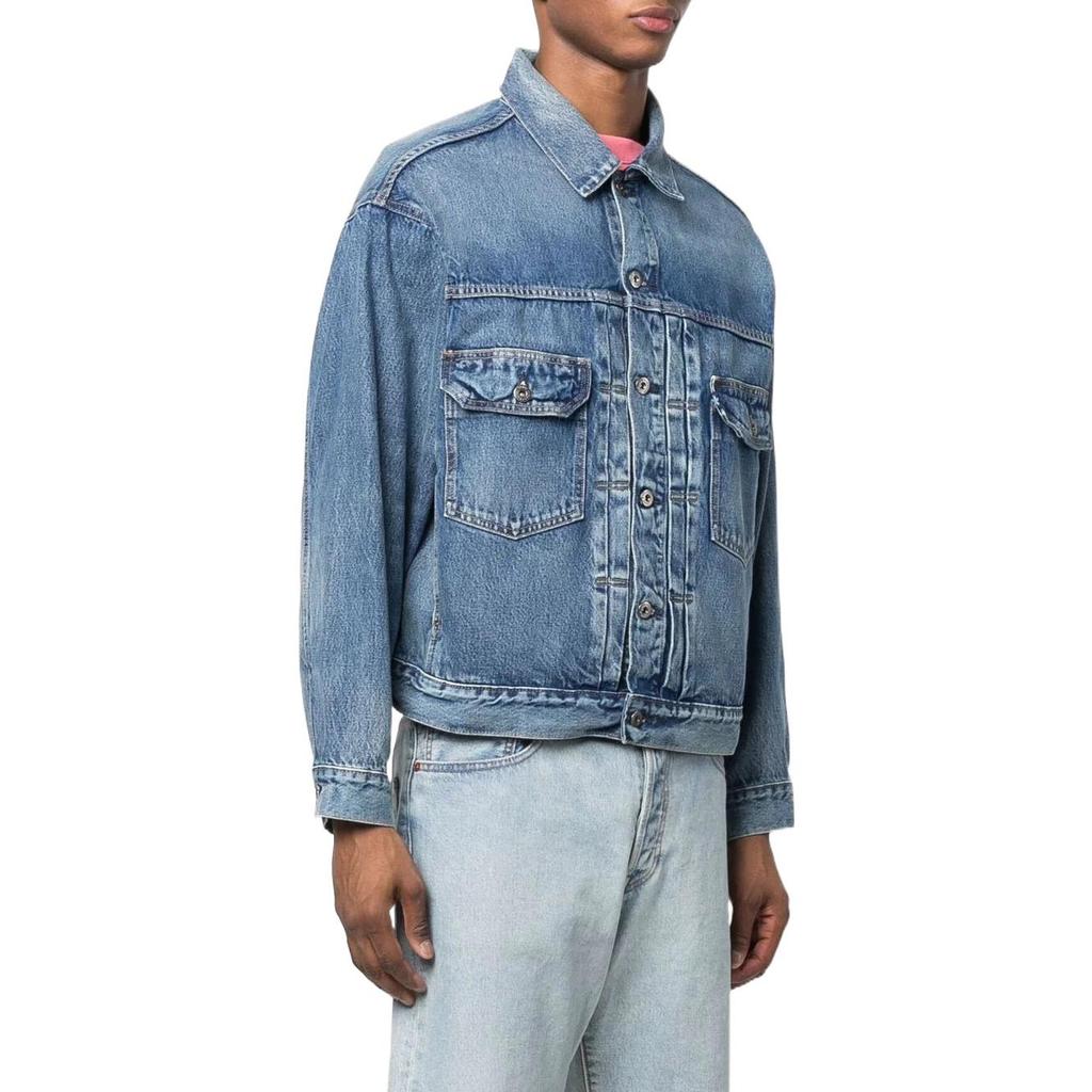 Levis Ss22 Single Button Solid Color Denim Jacket Men Jackets Blue 21261-0020