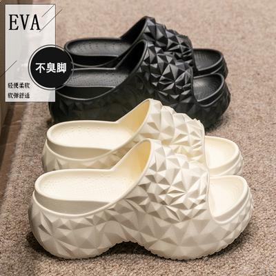 Women Fashion Slippers 6cm Wedge Heel Outdoor Indoor Slides Eva Soft Flip Flops Thick Sole Anti-Slip Sandals for Girls