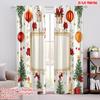 2pcs,2D Plane Printing Curtain Popular Christmas Tree Ornaments Bells Lanterns (2) Versatile Durable Polyester (without Rod)