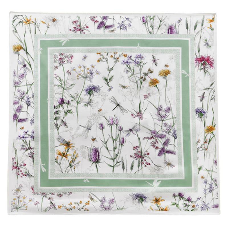 DOYOUKNOWMC ALL SEASON Green Square Garden Flower Petite Scarf