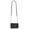 Saint Laurent Ysl Monograma Logo Dourado Pele de Bezerro Couro Liso Bolsa Transversal para Celular Bolsas Femininas Preto 635095-0U40J-1000