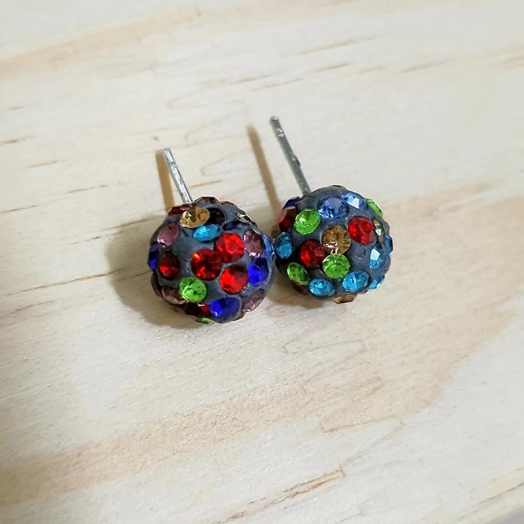 High-quality Super Flash Full Diamond Ball Earrings, Anti-allergic Silver Needle Earrings, Femininity, Japanese and Korean Versatile Earlobe Earrings,