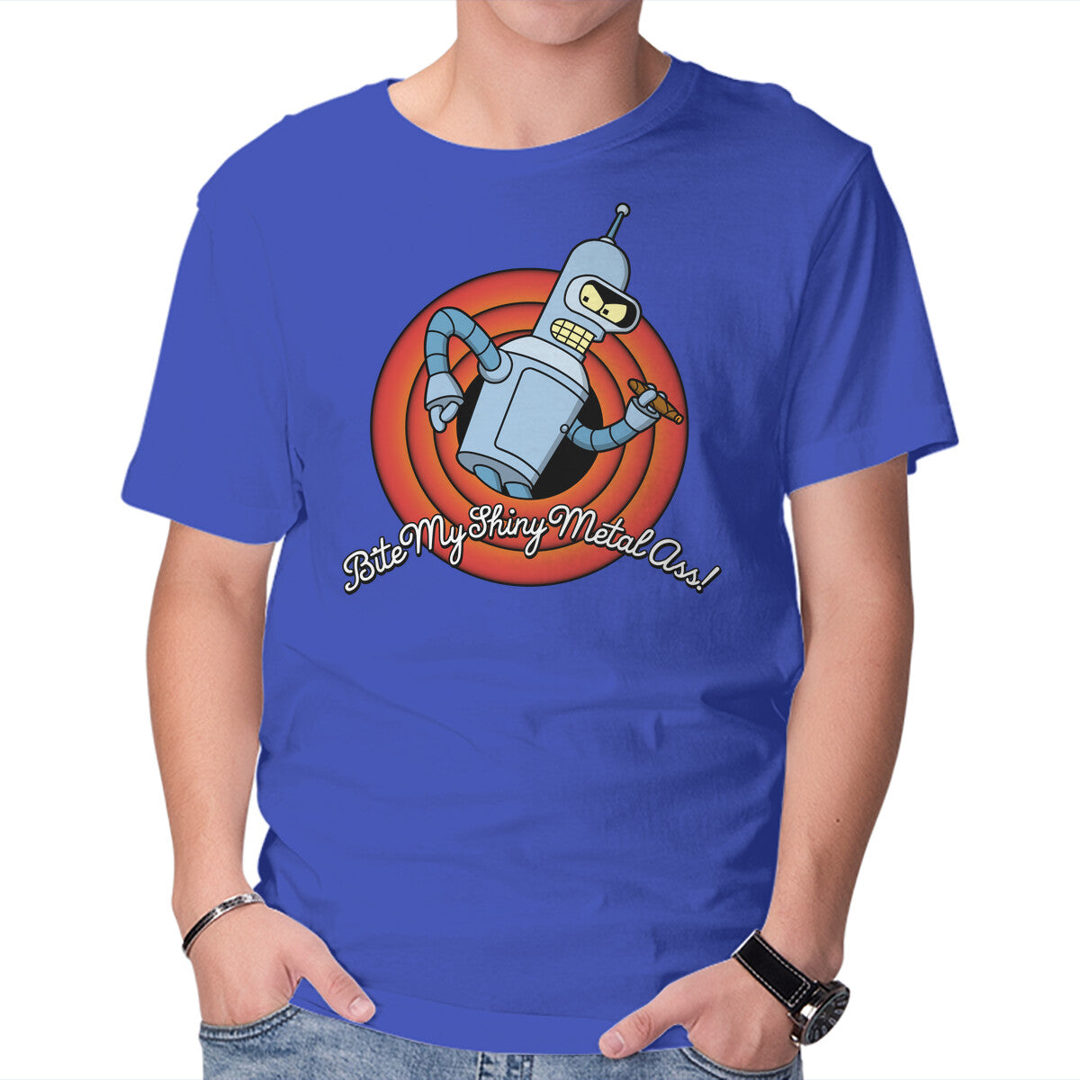 Unisex Crew Neck T-Shirt Bite My Shiny Metal Graphic Short Sleeve Casual Tee XS