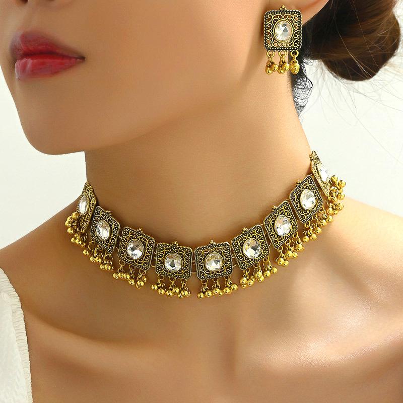 

1 комплект аксессуаров, ретро-дизайн, винтажные серьги, ювелирные изделия из драгоценных камней, ожерелье на каждый день Матч-вечеринка