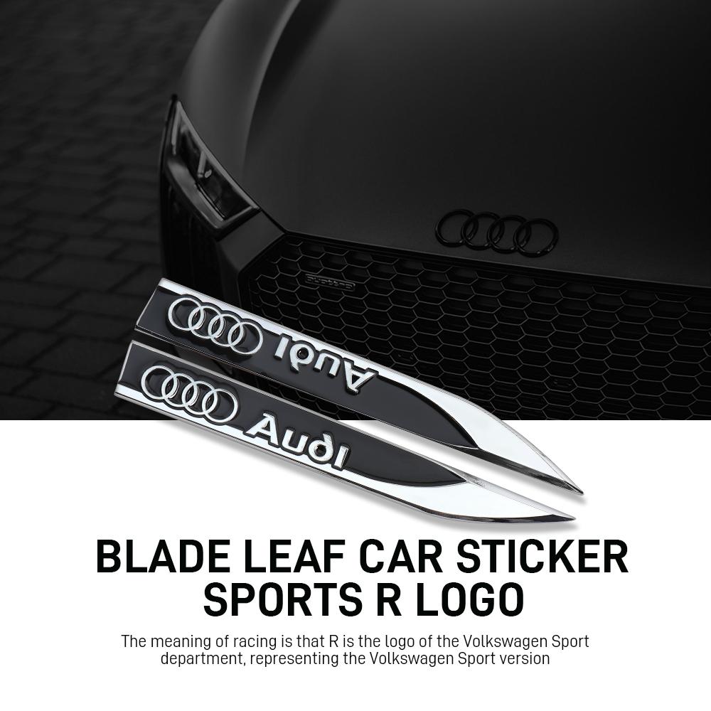 Car Side Fender Knife Stickers Emblem Badge Decals Trim Styling Logo For F2 Sline Q2 Q3 Q5 Q7 A1 A3 A5 A7 RS5 Quattro C5 C6 C7