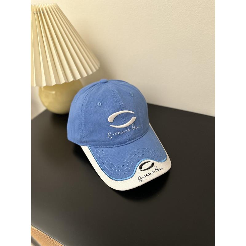

New trendy brand men s and women s caps splicing color big head circumference baseball cap outdoor embroidery sun hat Adjustable