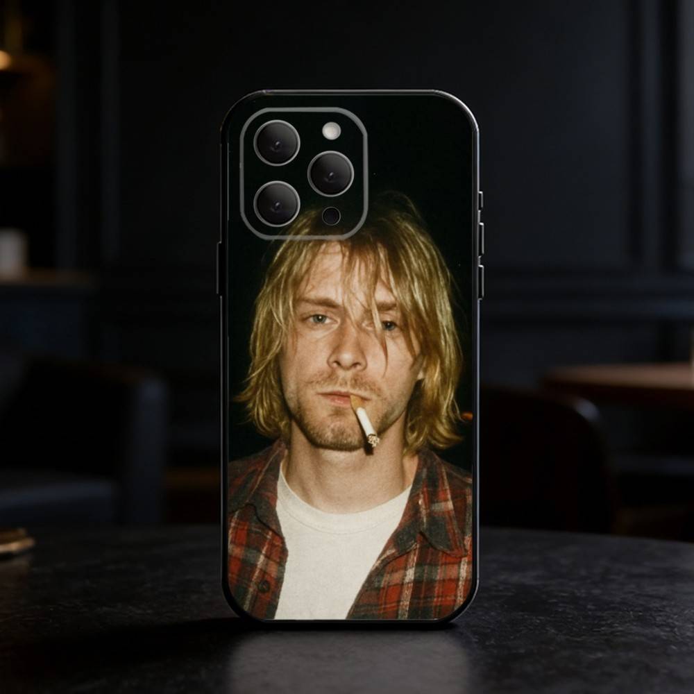 K-Kurt Singer C-Cobain Phone Case Silicone Black Soft For IPhone 17,16,15,14,13,12,11,SE,Plus Pro Max
