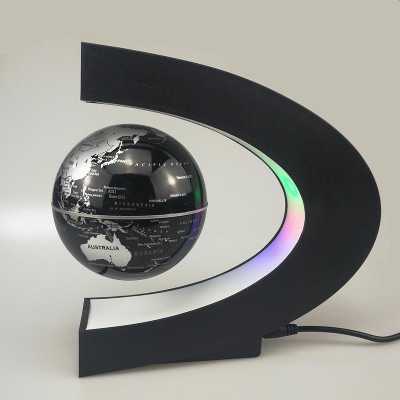 European Style Magnetic Levitation Globe: Self-Rotating, Light-Up Office Desk Ornament - Perfect Creative Business Gift