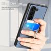 Ring Holder Cards Solt Wallet Case for Samsung Galaxy Z Fold 5 4 3 5G Fold4 Fold5 Kickstand Carbon Fibre Magnetic Bag Slim Cover