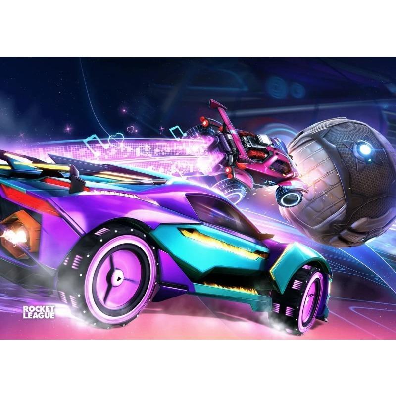 Rocket League Spielposter Neon Videospiel Leinwandmalerei Wandkunst Bild Für Modernes Jungenzimmer Wohnzimmer Heimdekor