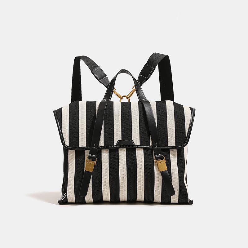 

Модный полосатый рюкзак класса люкс 2024 года: Вместительная сумка-мессенджер на одно плечо