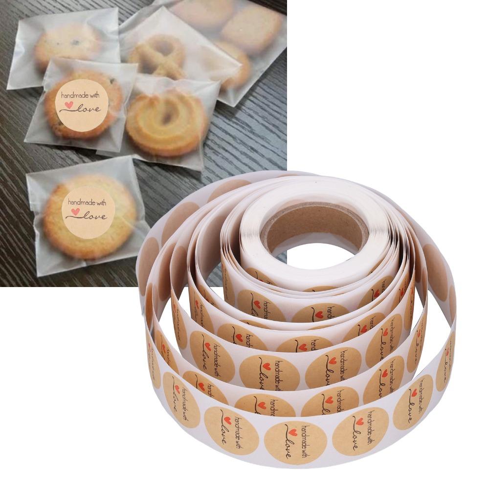Round Shape Round Label Stickers Kraft Material Seal Labels Kraft Paper Stickers  Envelope Sealing