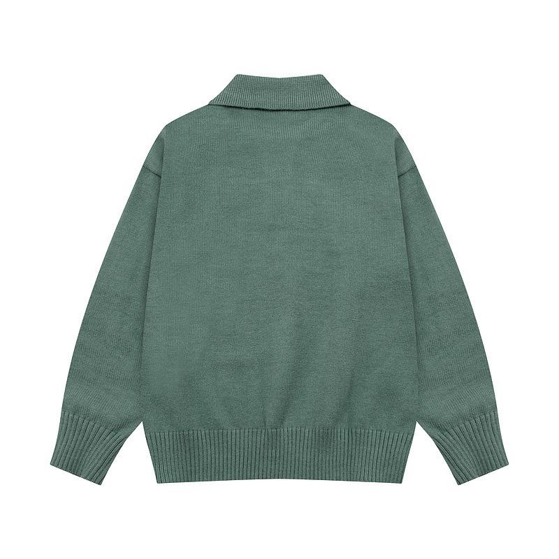 2025 Herbst/Winter Unisex Locker Gestrickter Pullover mit Herzstickerei Langarm-Oberteil