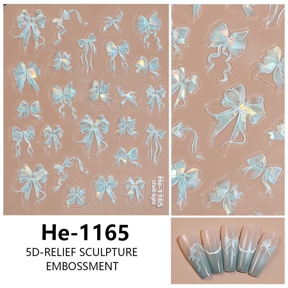 Redanco 5D Embossed Bow Nail Stickers - He-1167