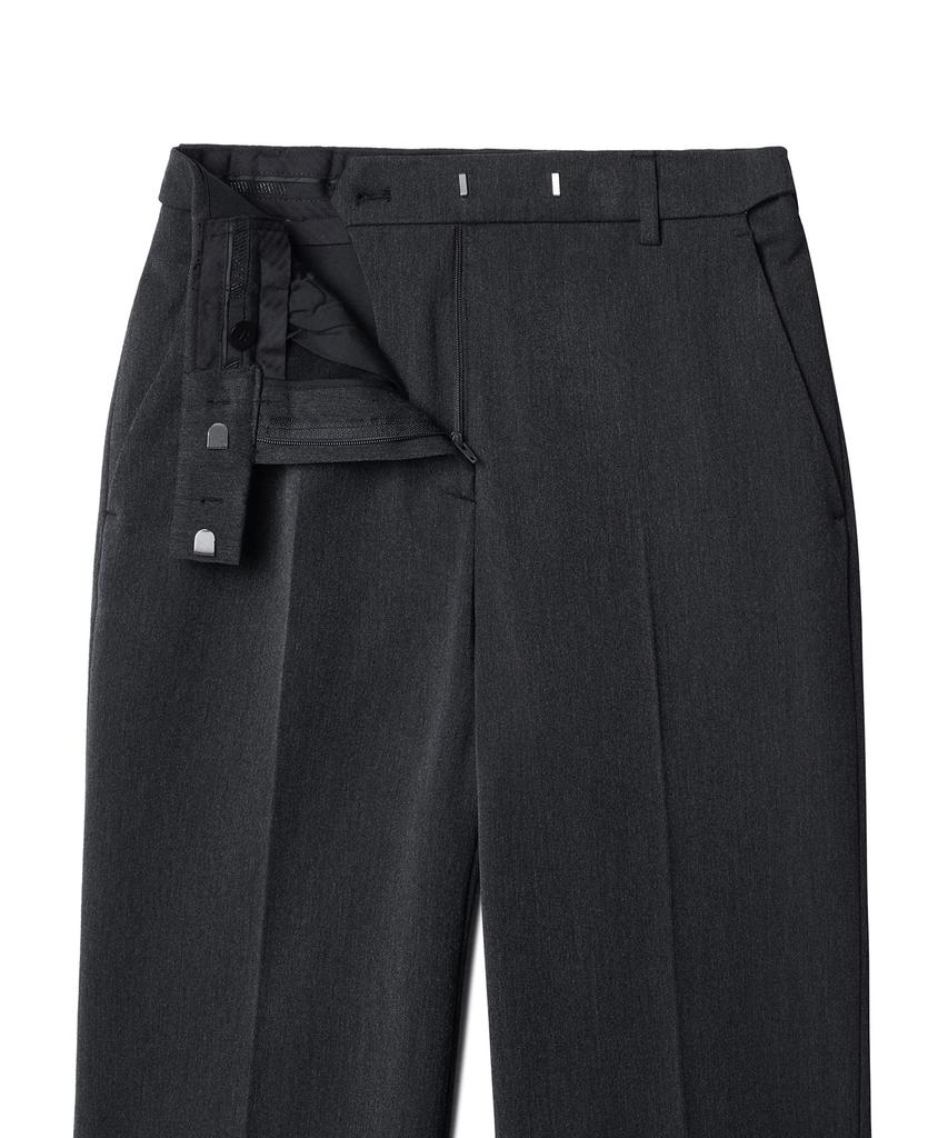 MUSINSA STANDARD WOMAN Women'S Heavyweight Fleece-Lined Straight Hidden Elastic Waist Slacks [Charcoal Gray]