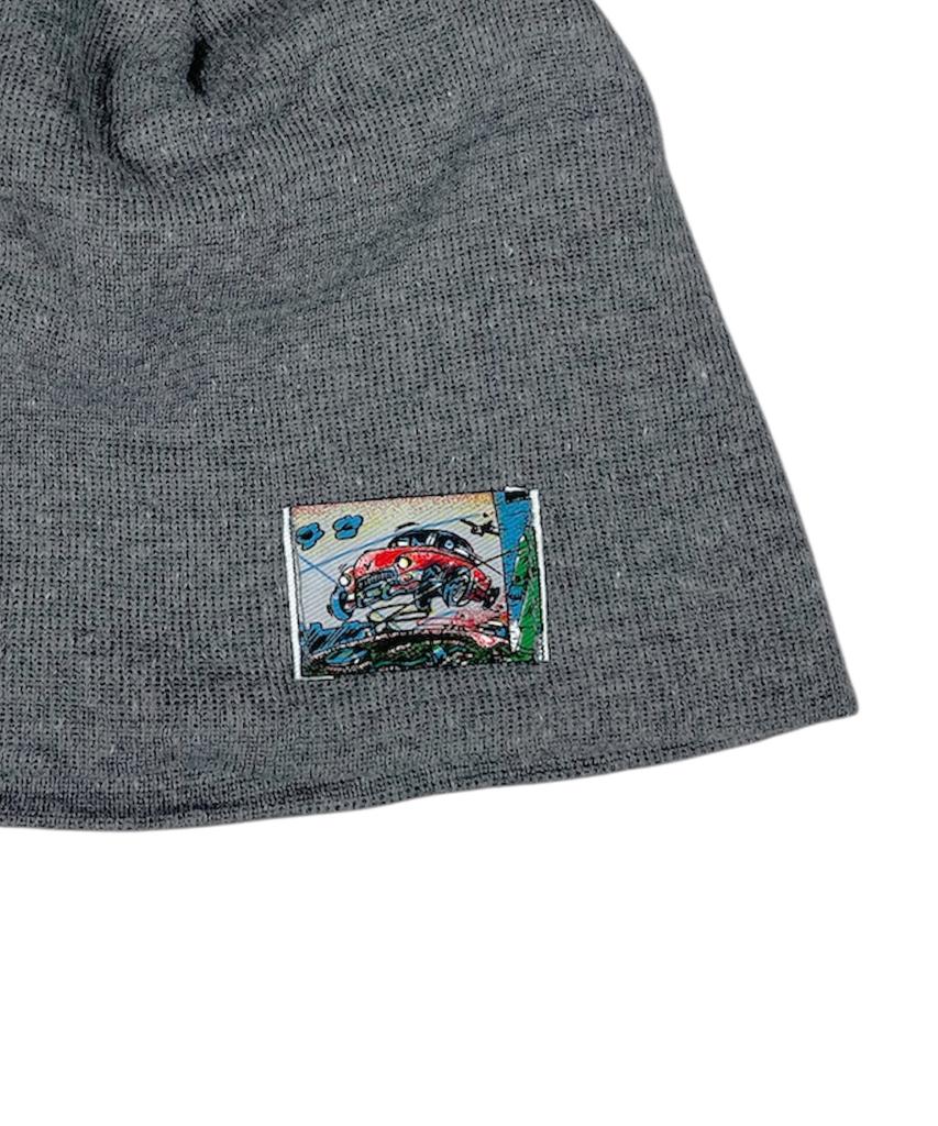 SK8ER ROCK Vintage Label Beanie ((Dim Gray))