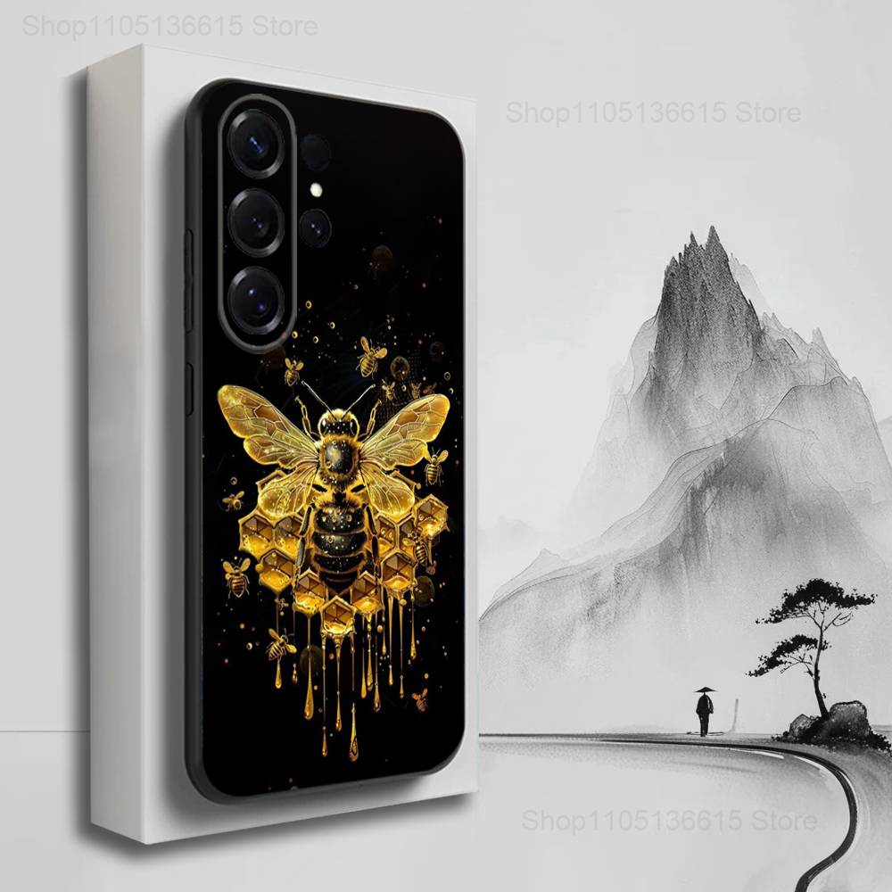 

Cute Art Yellow Bees Case For Samsung S23,S25,S20,S10,S9,S21,S24,S22,Ultra,FE,Plus,Lite,Soft Silicone Black SamsungS225G