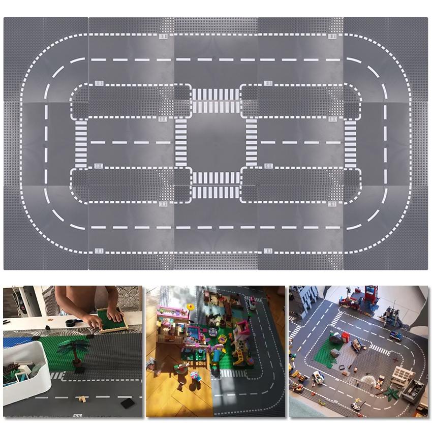Non-Toxic Classic Building Blocks Base Plate City Street View Traffic Road Figures Construction Toys Bricks Plastic Parts Base Plate Gifts
