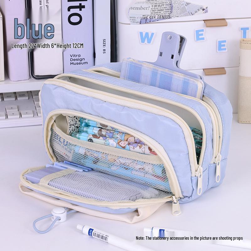 Five-Layer High-Capacity Pencil Case for Girls - Stylish, Retractable, Ideal for Primary and Middle School Students.