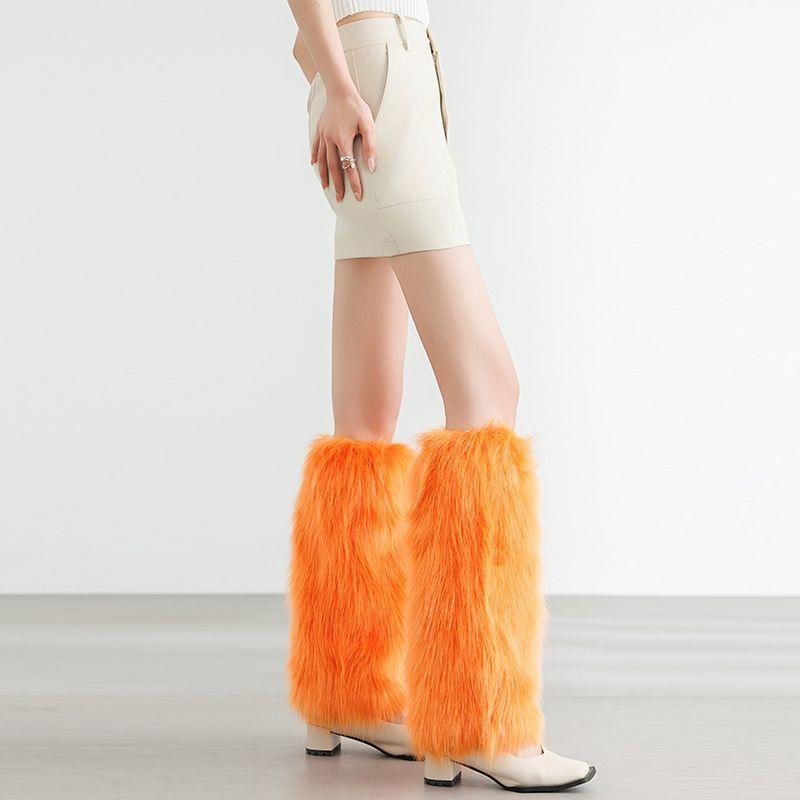 Couvre-bottes en fausse fourrure, couvre-chaussettes courts, couvre-jambes en peluche d'automne et d'hiver, couvre-chaussures longs polyvalents en fourrure de renard, couvre-jambes