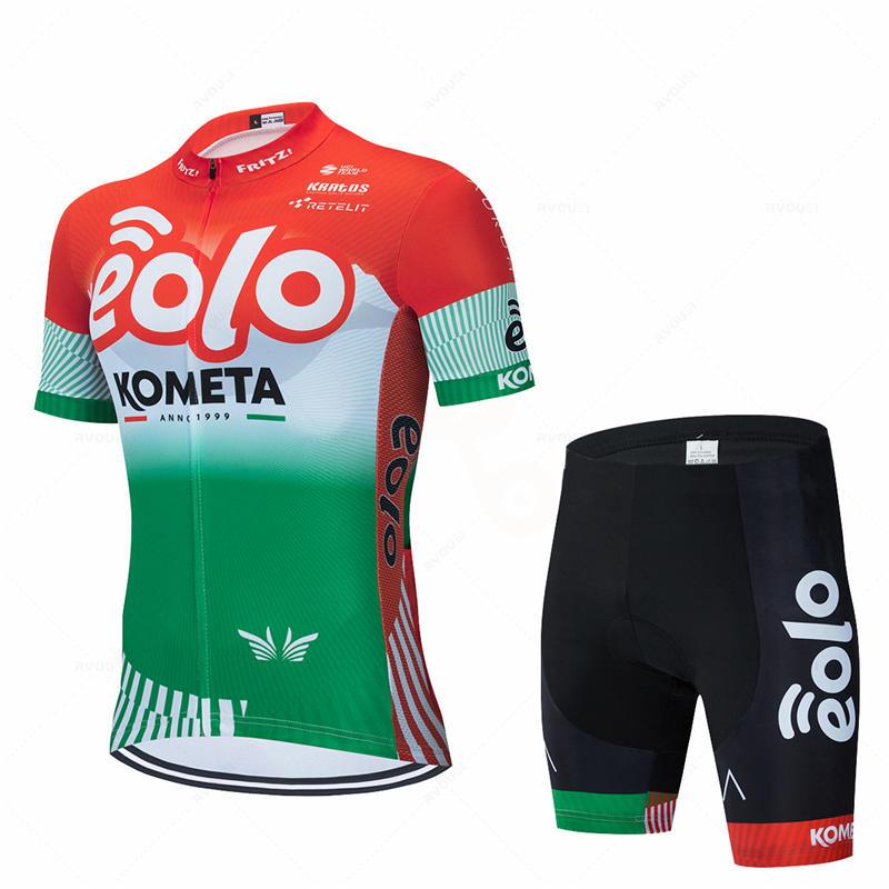 2026 Ensemble Cycliste Eolo Kometa Team Homme Maillot de Vélo Manches Courtes Kit Vêtements Vélo Vêtement Cyclisme VTT Uniforme Triathlon Maillot