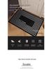 Black Line Flower Tile Doormat - Indoor/Outdoor Entryway Scraper Mat