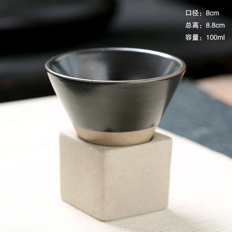 1pcs 90ml Japanese Sake Cup Latte Mini Mug Tea Cup INS Ceramic Creative Funnel Exquisite Coffee Mug Rough Pottery Tea Cup 50ml