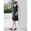 Women's Hepburn Style Polo V-Neck Knitted A-Line Dress