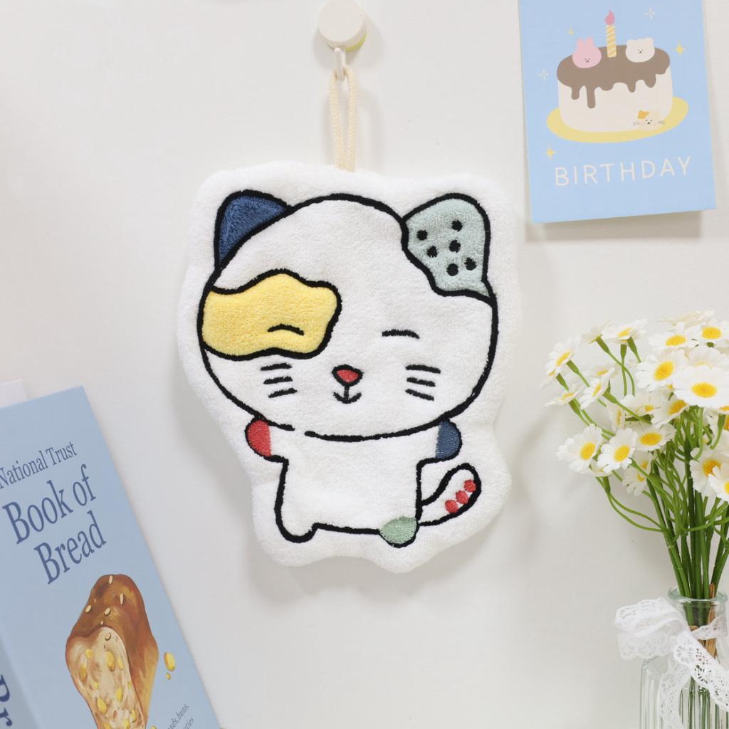 Coral fleece Tutu little monster hand towel hanging type cute kitchen bathroom water absorption does not shed hair children hand towel