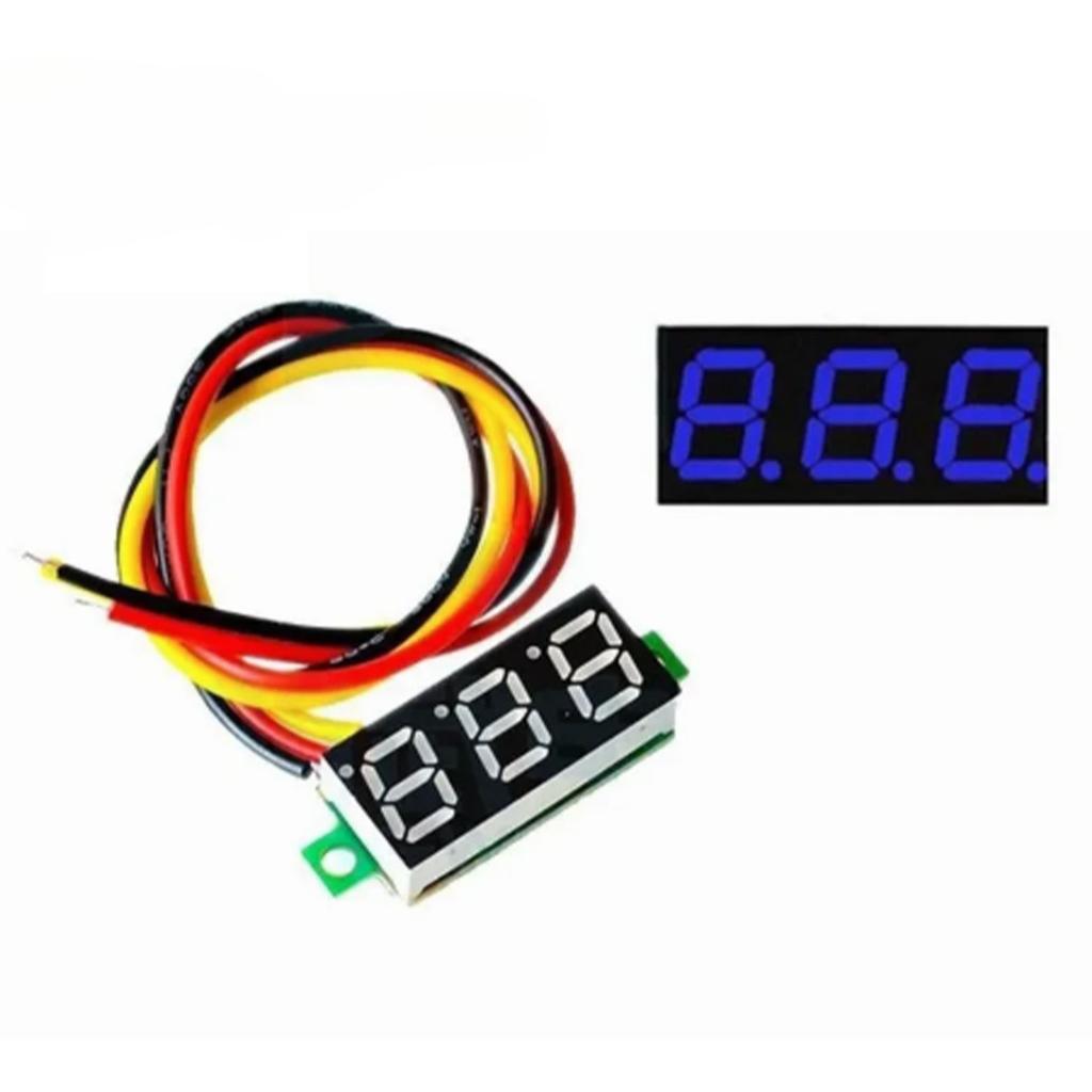 0.28Ultra-Small Digital Voltmeter Digital Display Adjustable Three LineDC0-100V Battery Voltage Meter
