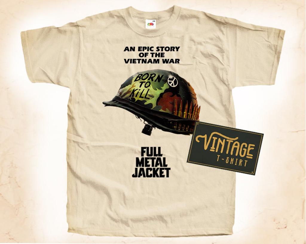 Full Metal Jacket V1 T-Shirt Vintage Natural color Men's T-Shirt DTG Digital Print SIZES S M L XL 2XL 3XL 4XL 5XL