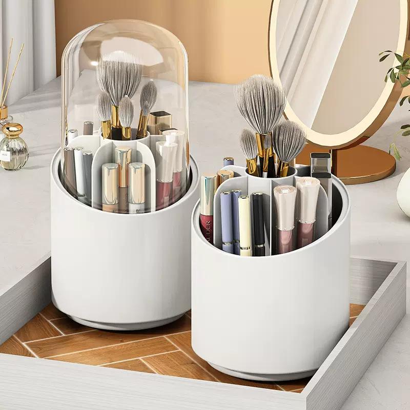 Rotating Pen Holder with Lid, Cute Student Creative Circular Pen Holder, Large Capacity Office Desktop Stationery Storage Box