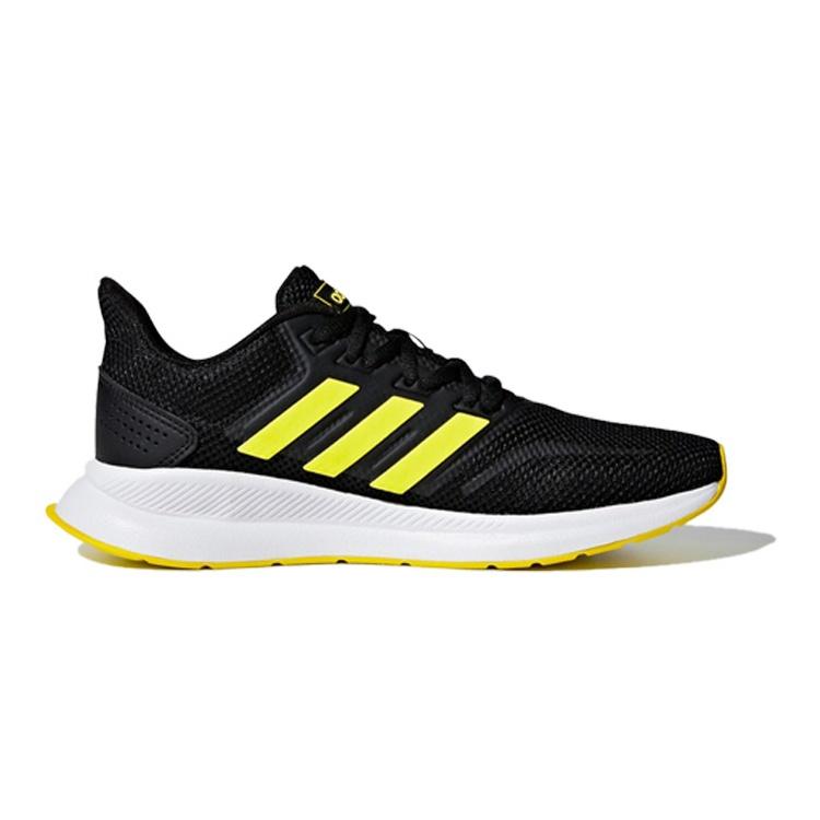 Adidas Neo Runfalcon J Slip Resistant Low top Kids' Running Shoes Black Yellow White Teenagers F36544