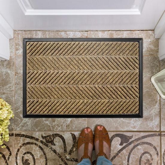 Entry Door Floor Mat Dirt Moisture Absorber Non-Slip Backing Indoor Outdoor Rug All-weather Entrance Mat