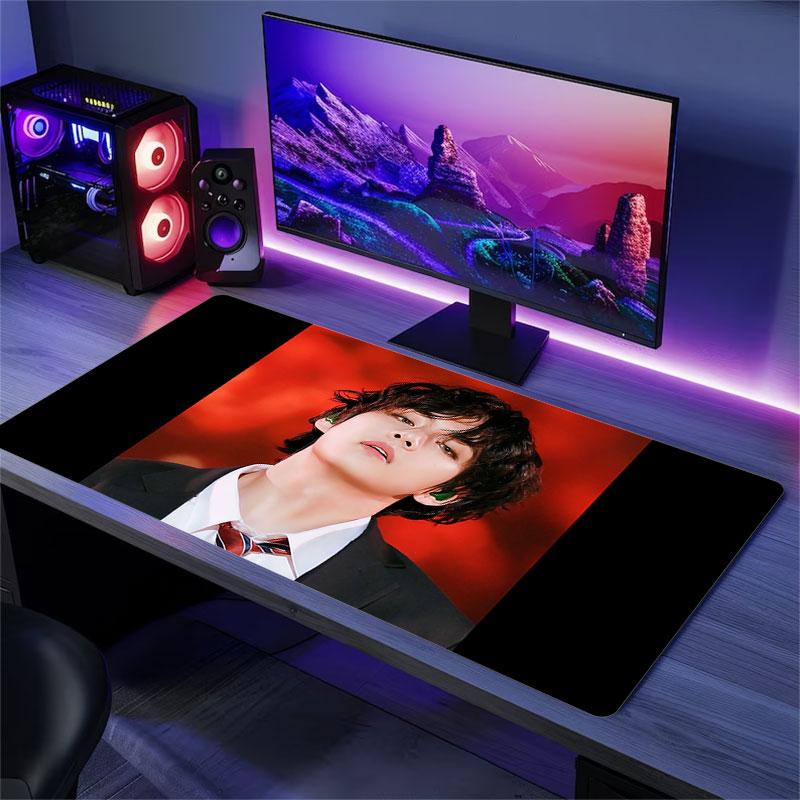 V Mouse Pad, Large Gaming Desk Mat, Non-slip XXL Mousepad for Laptop & Tablet, Mini PC Playmat with Stitched Edges