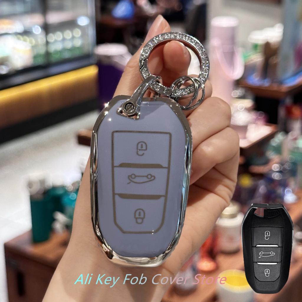 Key Fob Cover For Peugeot 2008 3008 4008 5008 308 408 508 Citroen C1 C2 C4 C6 C3-XR Picasso Grand DS3 DS5 Car Keychain