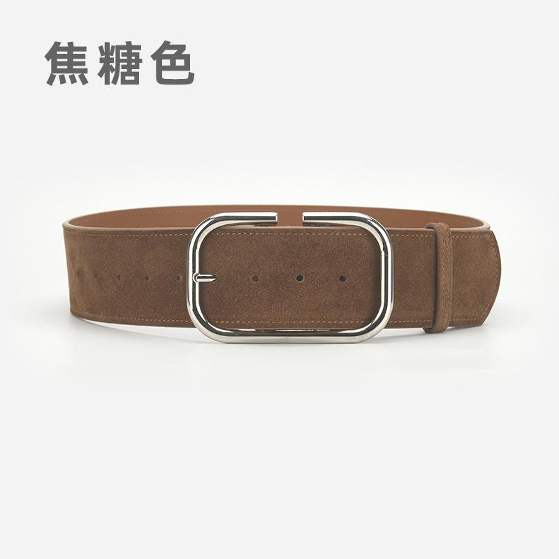 Retro Belt Women'S Coat Dress Decorative Leather Belt Simple Pin Buckle Waist Seal