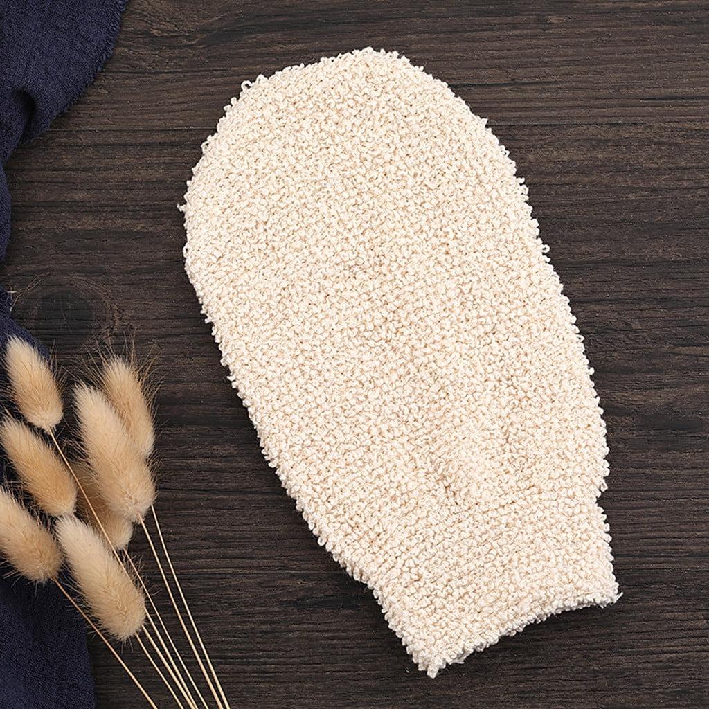 Bath Shower Gloves Mitt for Exfoliating and Body Scrubber, Bamboo Fiber Bath Exfoliating Glove Washcloths Bathing Glove