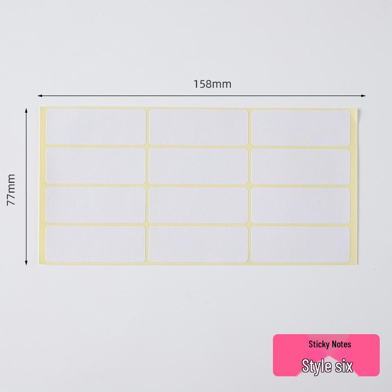 White and Blue Self-Adhesive Handwritten Label Stickers with Index Notes