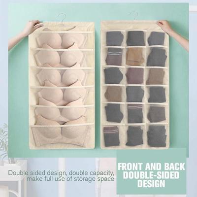 Double-Side Hanging Underwear Organizer Double Side Cloth Hanging Storage