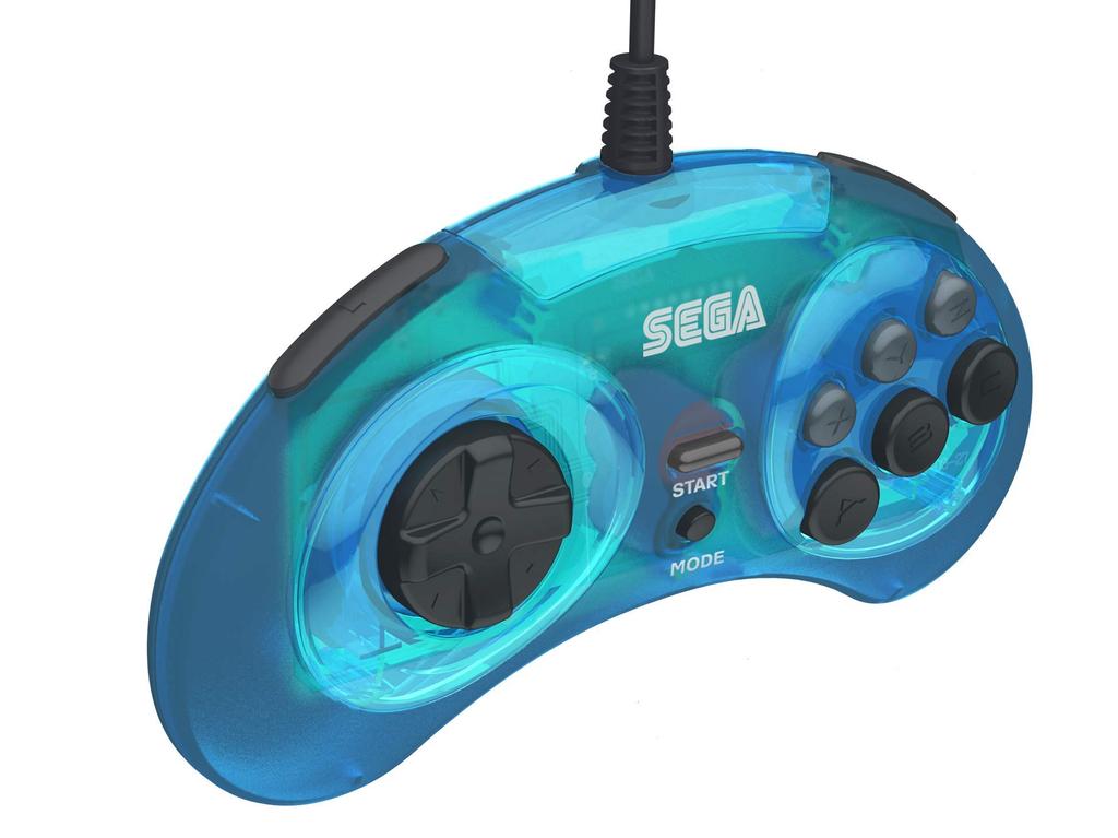 SEGA Mega Drive Arcade USB Clear Blue -bit 8-Button Pad,