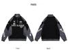 Unisex Retro Colorblock Racing Sweatshirt - Spring/Autumn Trendy Half-Zip Motorcycle Jacket.