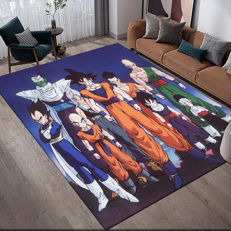 Dragon Ball Square Area Rug, Non-Slip Floor Mat for Living Room, Perfect Gift for Dragon Ball Fans