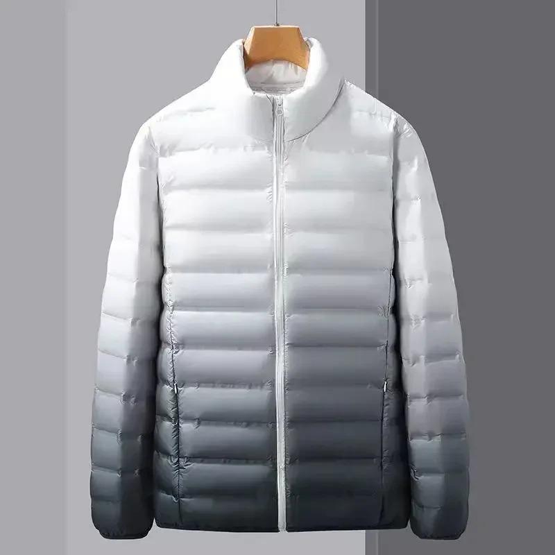 Down Jacket Man Warm Winter Coat for Men Gradient Clothing Fashion 2025 Harajuku Joker Fast Delvery Work High Quality Casual Y2k
